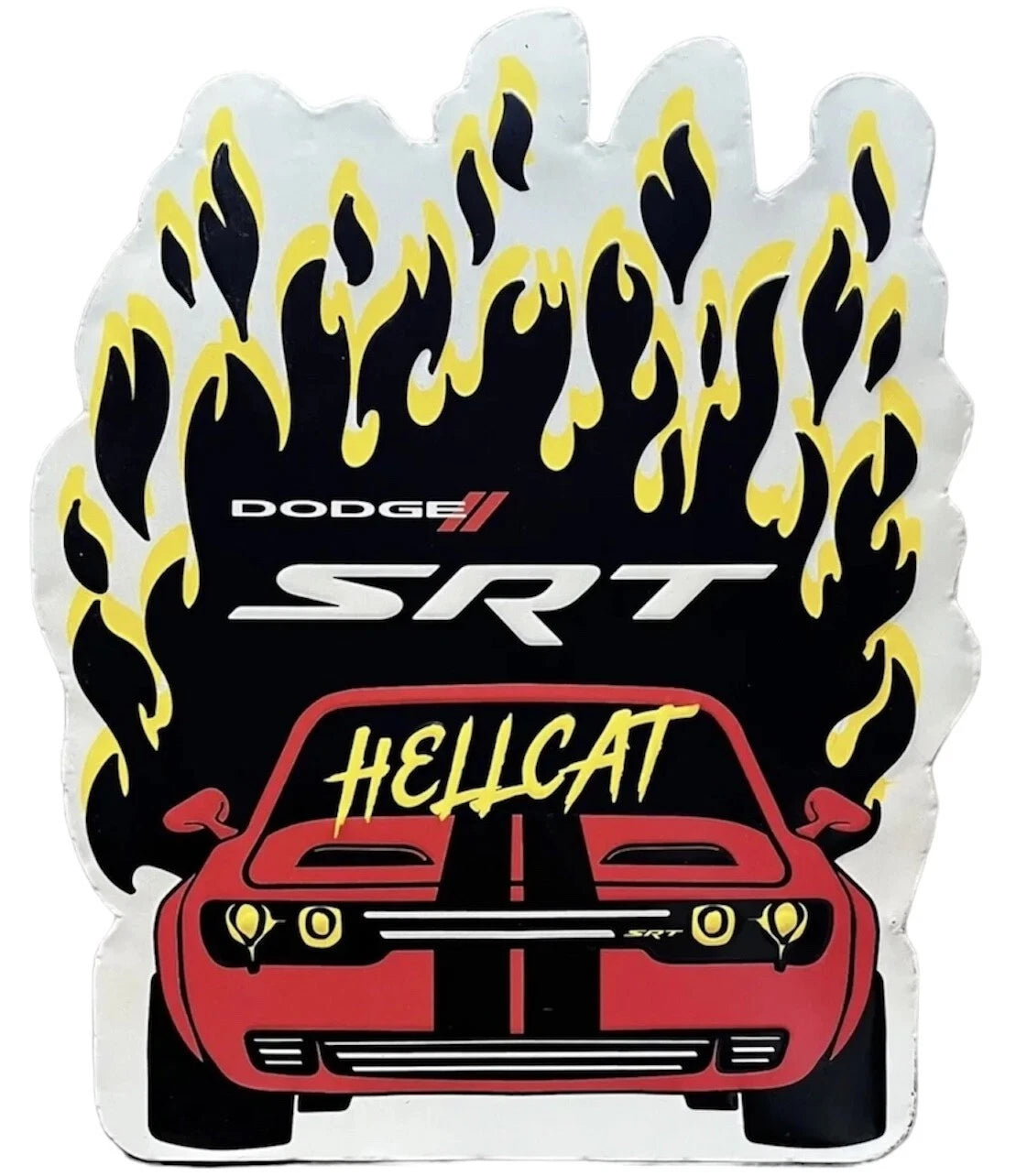 Dodge Challenger SRT Hellcat Metal Wall Sign 14.5" x 17.4"