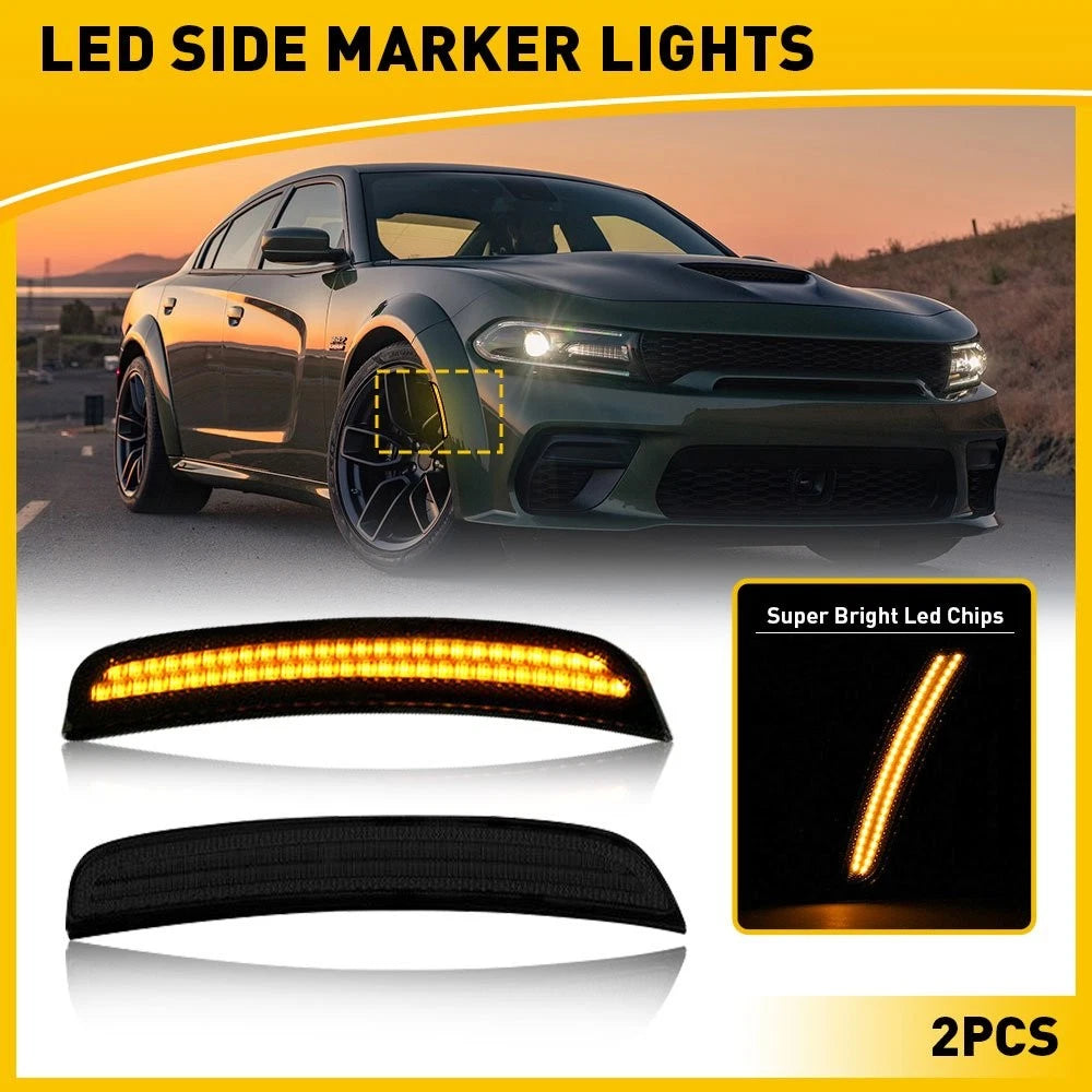 Front LED Side Marker Light Signal Lamp for Dodge Charger (2015–2022)