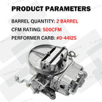Carburetor 500 CFM 2 Barrel for Jeep CJ5 CJ7 (0-4412S, 2300)