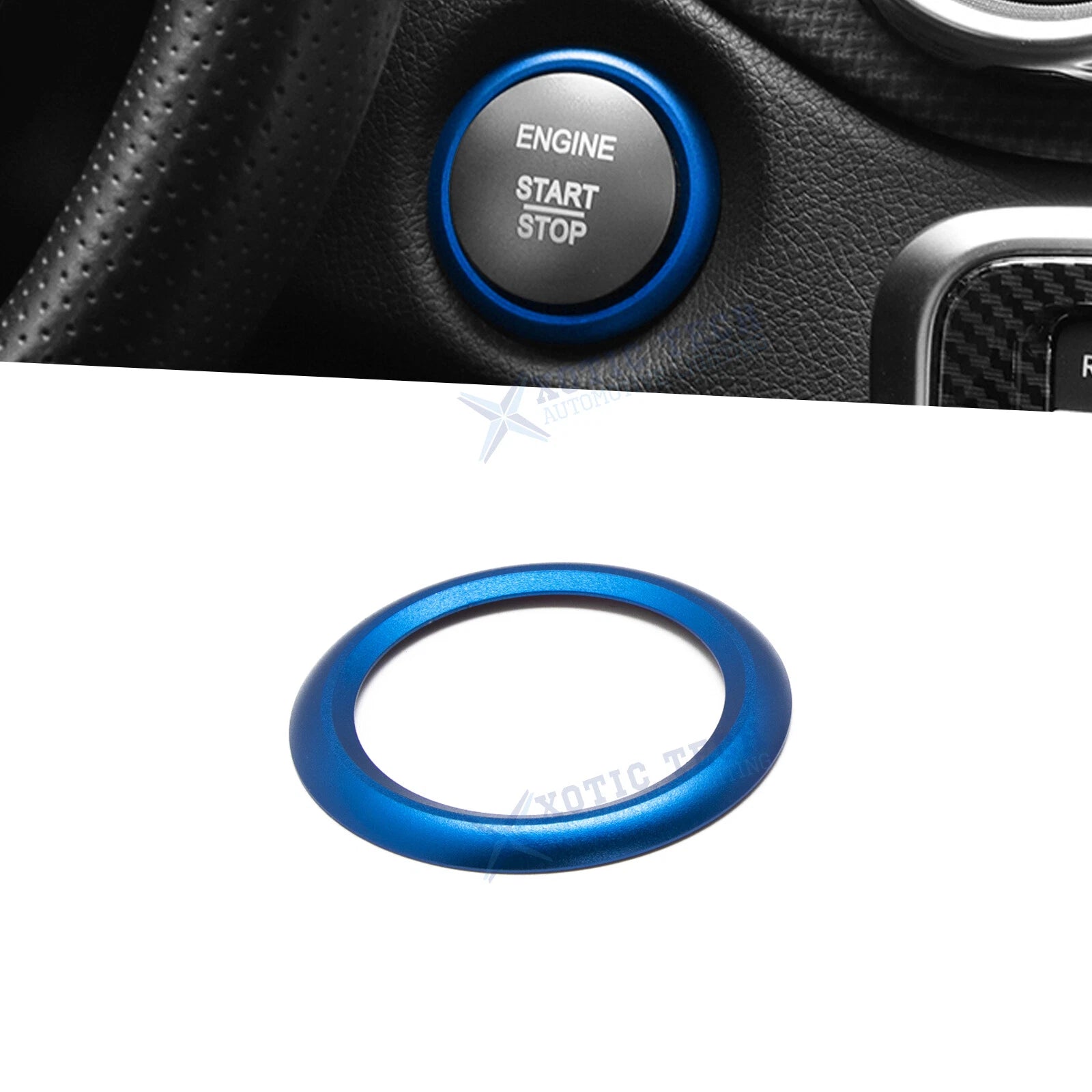 Blue Aluminum Engine Start Button Ring Cover Trim for Mercedes-Benz (2016–2024)