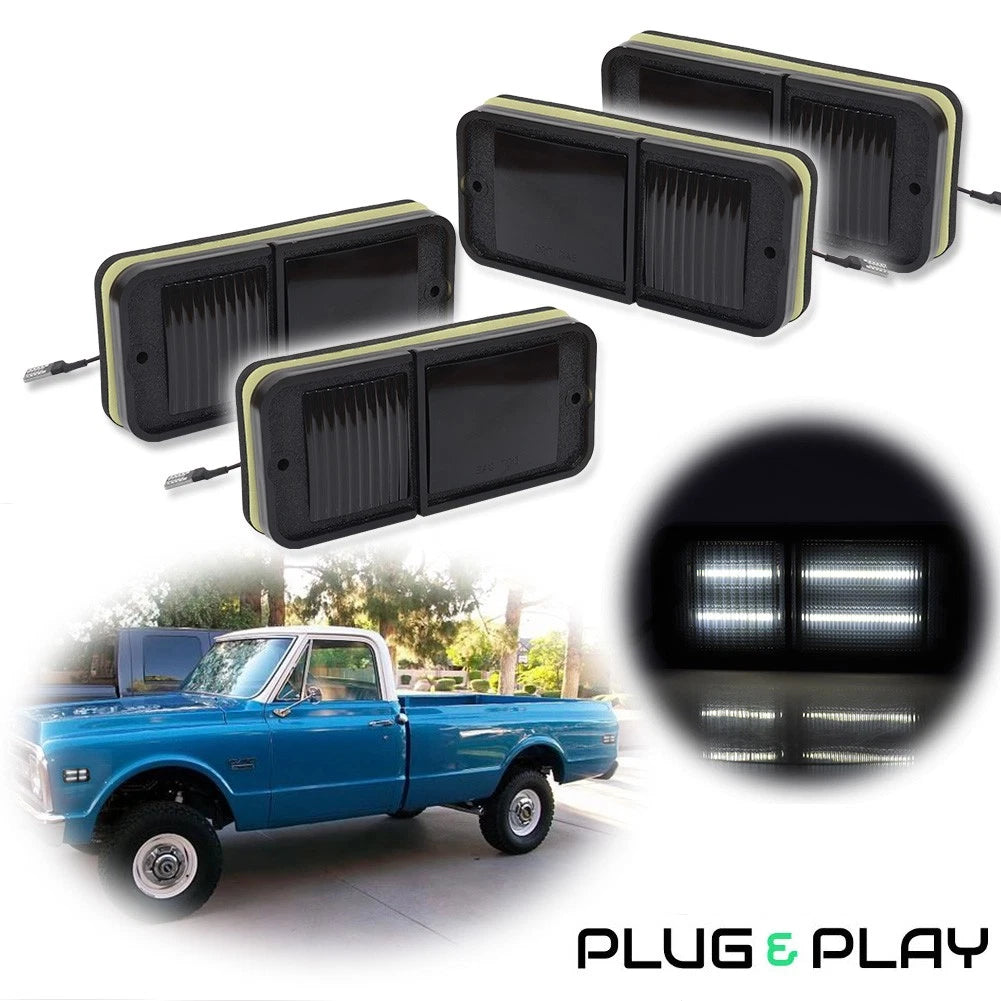 Set of 4 LED Side Marker Lights for Chevy GMC Truck (1968–1972)