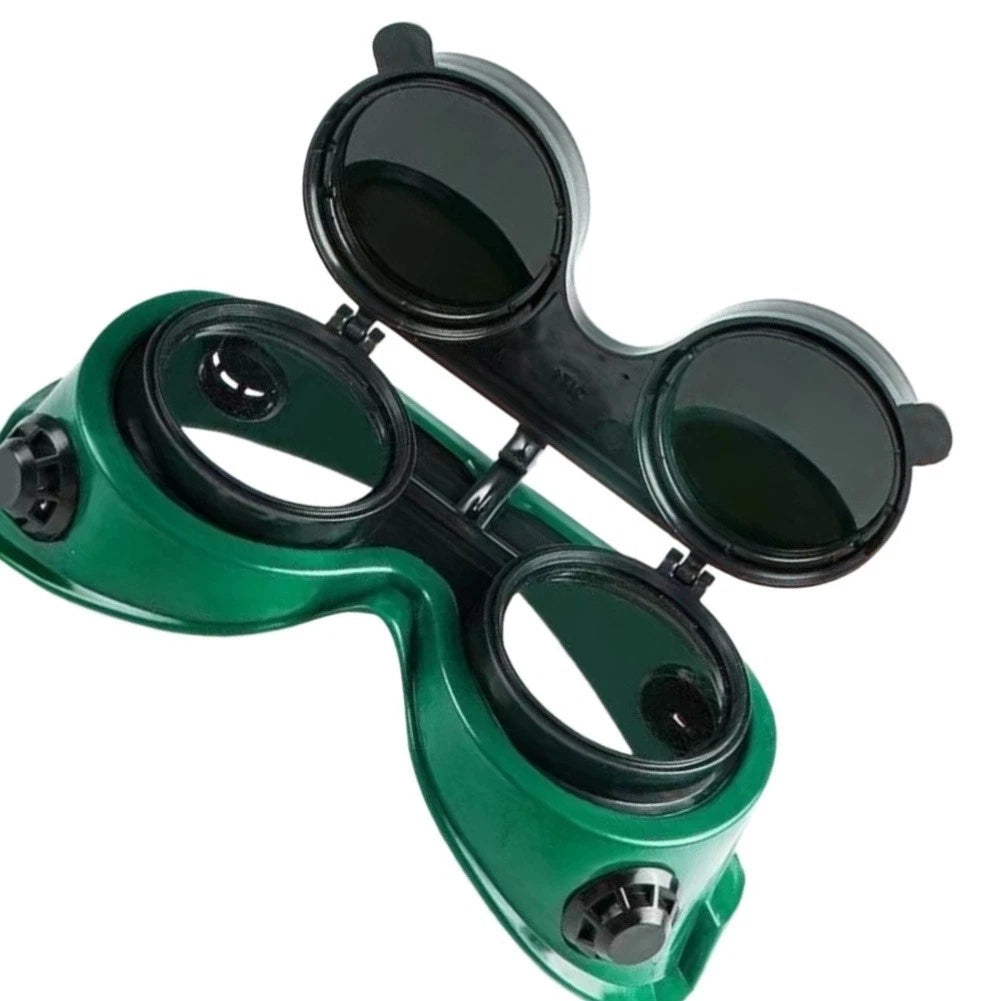 Double Flip Welding Safety Eyewear with Green Lens Full Frame Protection