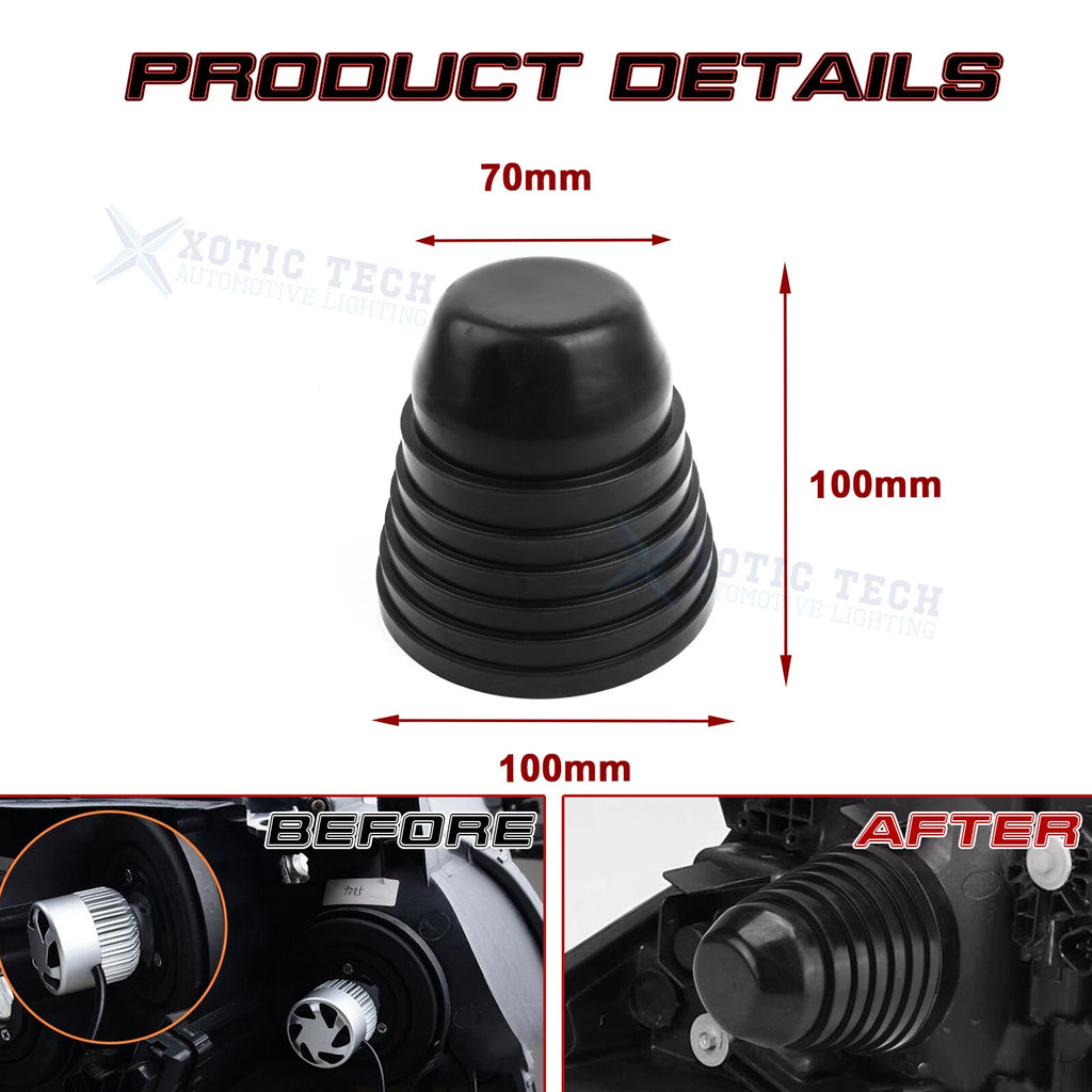 Flexible Rubber LED Headlight Dustproof Housing Cover Seal for 70-100mm (2025-2025)