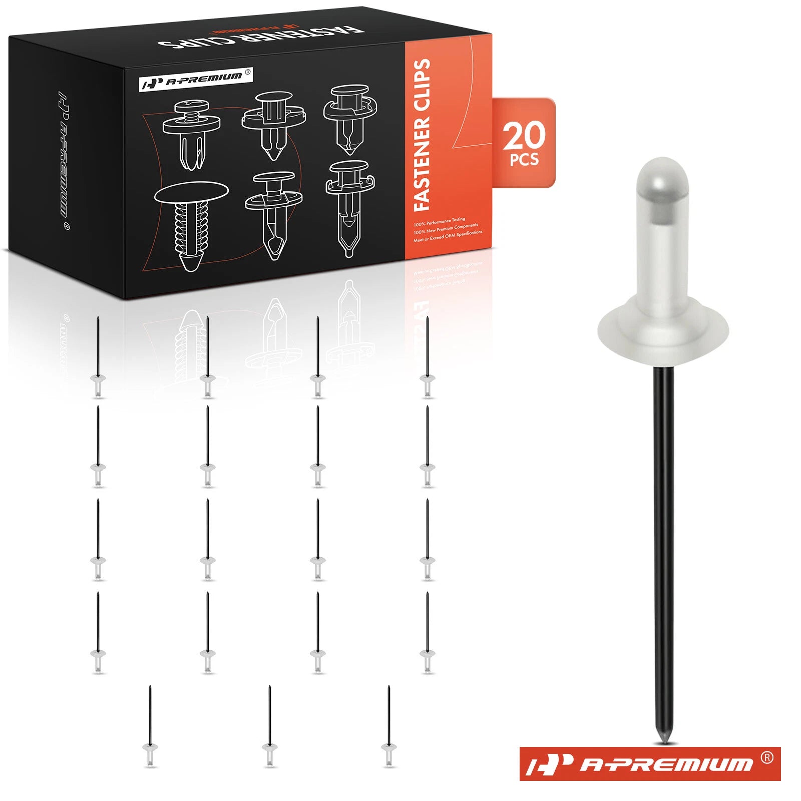 Windshield Molding Rivet Clips for Toyota (0.79–1.59 mm) (20 Pack)