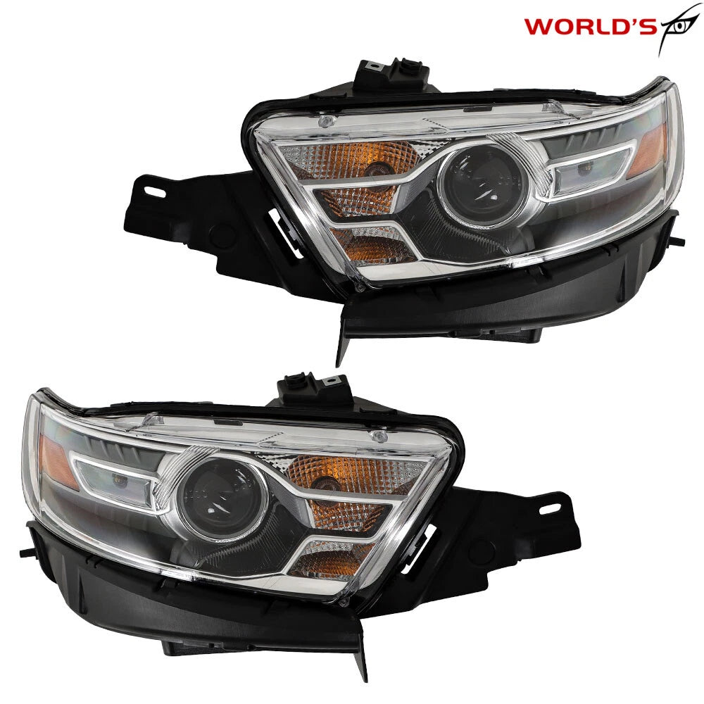 Set of 2 Halogen Projector Front Headlights for Ford Taurus (2013–2016)