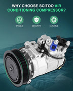 A/C Compressor for Audi Q5 A6 Quattro 2006–2012 3.2L 2.8L 3.0L