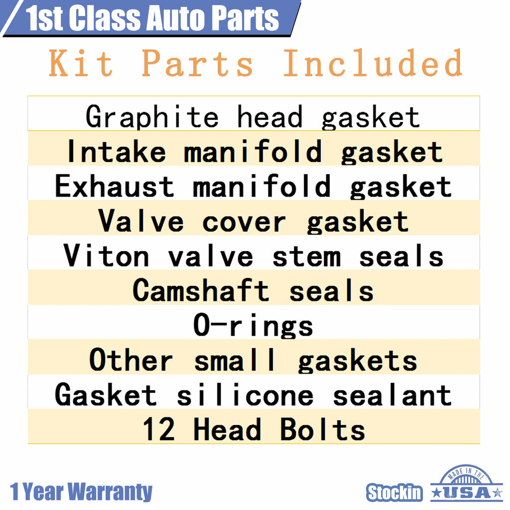 Head Gasket Set with 12 Bolts for Subaru Baja Impreza Legacy 2.5L (1999–2003)