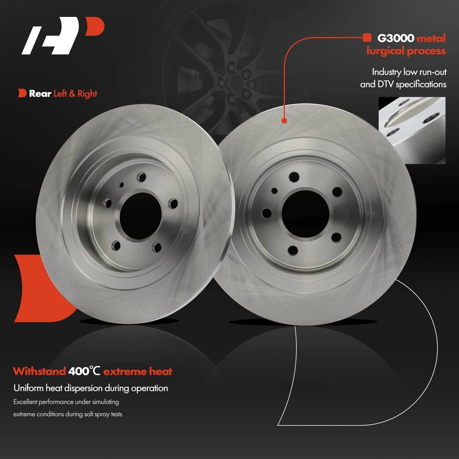 Rear Disc Brake Rotors for Buick Envision (2016–2018)