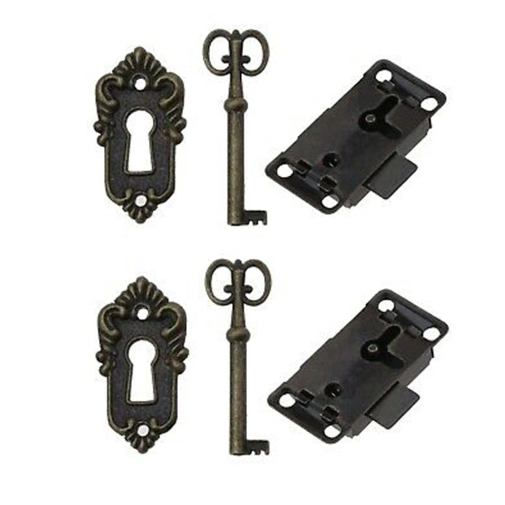 2X Cabinet Door Locks for Vintage Wooden Box, Jewellery Box