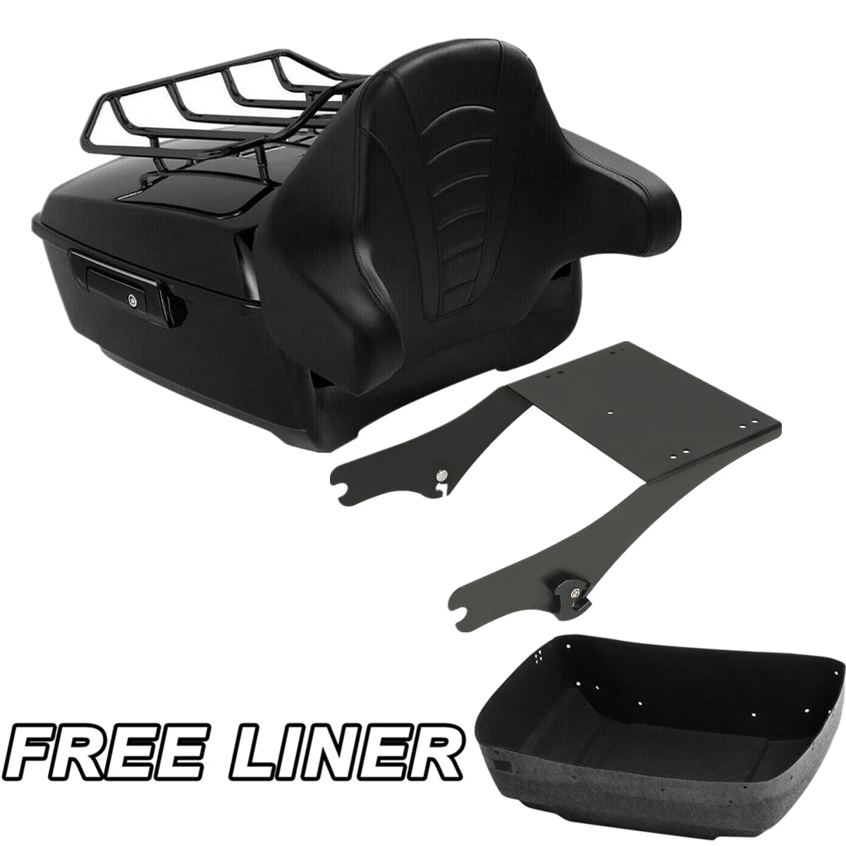 Trunk Backrest Pad Mount Rack for Harley Touring Road King (1997–2008)