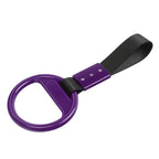 Round Ring Handle Strap for Train Bus (PVC Plastic, Black/Purple)