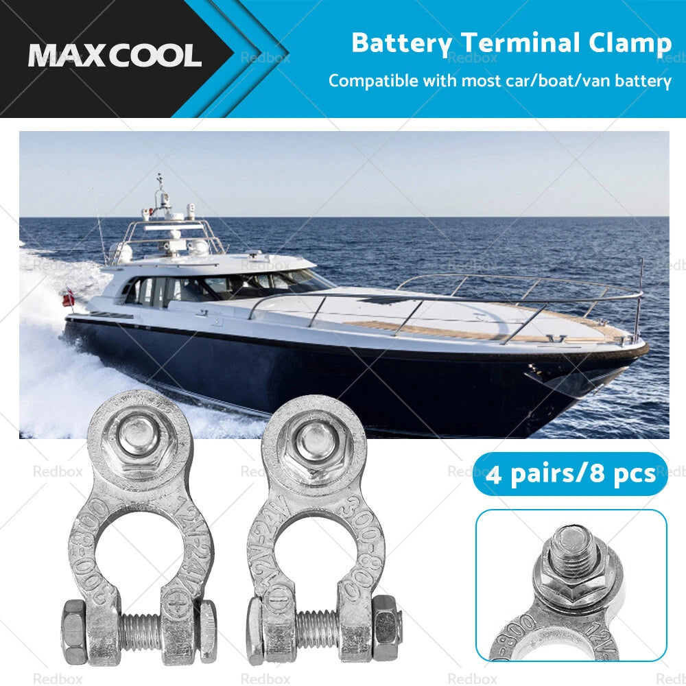 8PCS Car Battery Terminals Positive Negative Connectors Clamp for