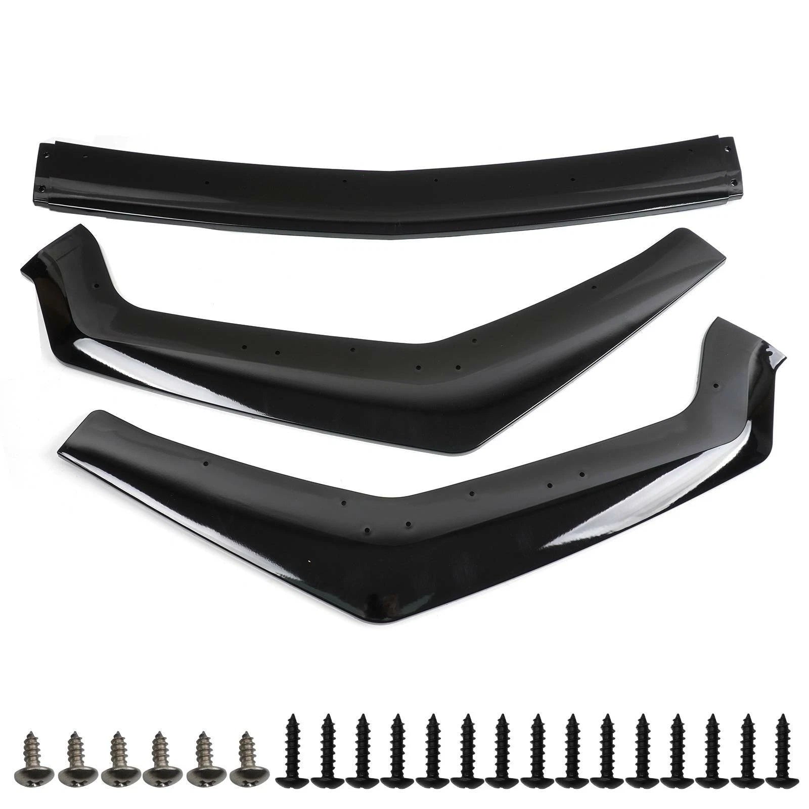 3Pcs Black Front Bumper Lip Splitter Spoiler for Ford Mustang (2018–2020)