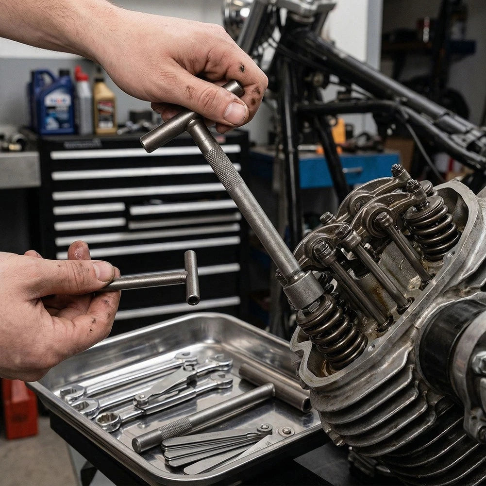 2 Piece T Shape Metal Wrench Set for Motorcycle Scooter