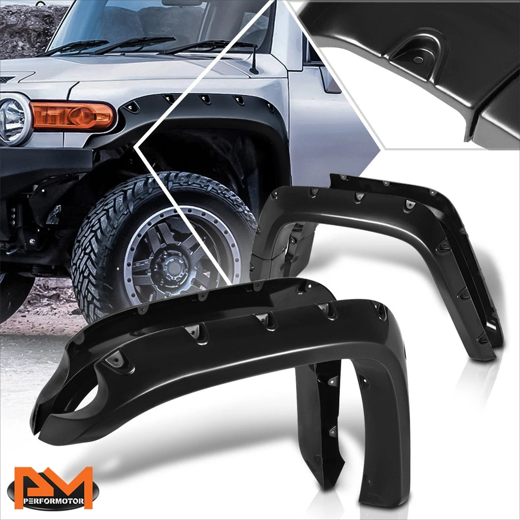 ABS Pocket-Riveted Wheel Fender Flares for FJ Cruiser (2007–2014) Glossy Black