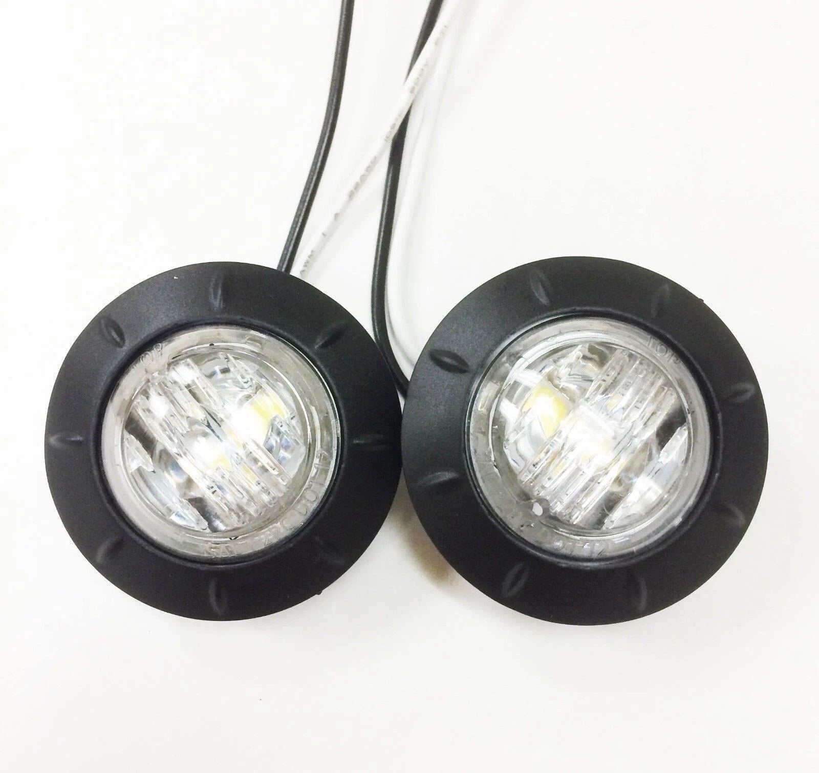 2X 1-1/4" White LED Marker Clearance Lights for Trailer/Truck/RV (24032)