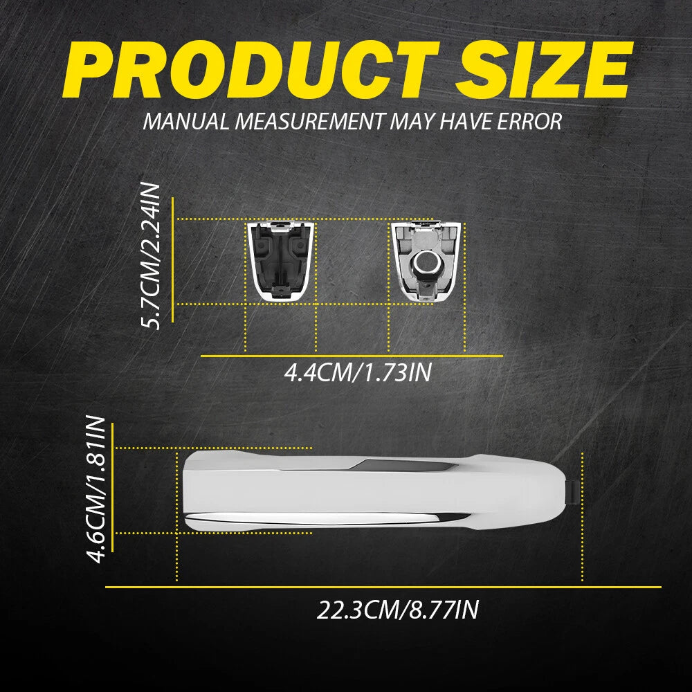 2 Exterior Door Handles for Chevrolet Silverado 1500 (2014-2022) Chrome