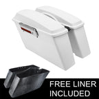 White Hard Saddlebags for Harley Touring Electra Road Glide King (1994–2013)