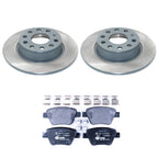 DuraGo Rear Rotors & Low-Met Disc Brake Pads Kit for VW Beetle Golf Jetta