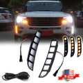 2X Front Bumper Switchback LED DRL Turn Signal Lights for Ford Explorer (2016–2019)