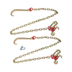 2X 5/16" x 6' G80 Tow Chain J Hook & Grab Hooks for Wrecker (5400 lbs)
