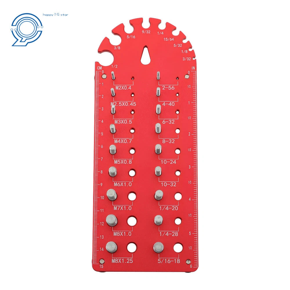 Nut and Bolt Thread Checker Gauge for All Makes and Models (18 Hole)