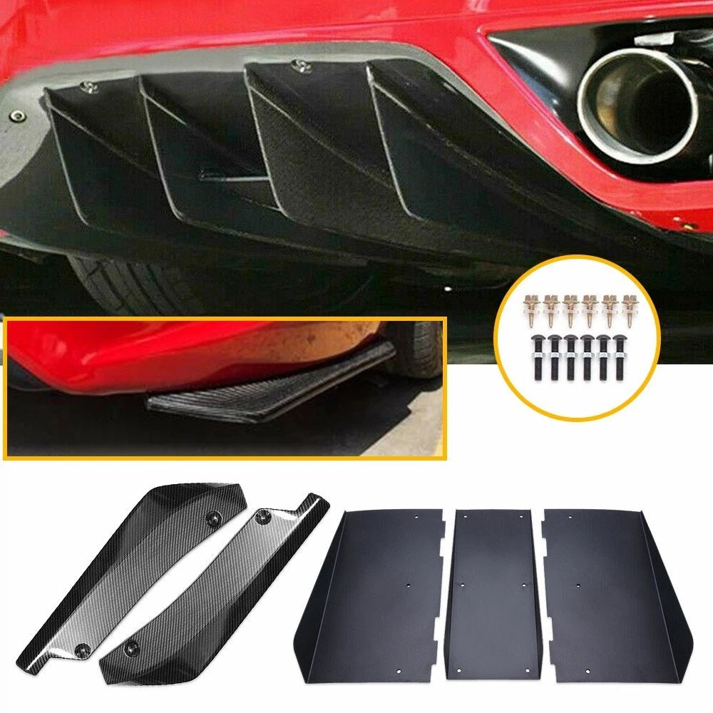 Shark Fin Rear Bumper Diffuser Spoiler Lip Splitter for
