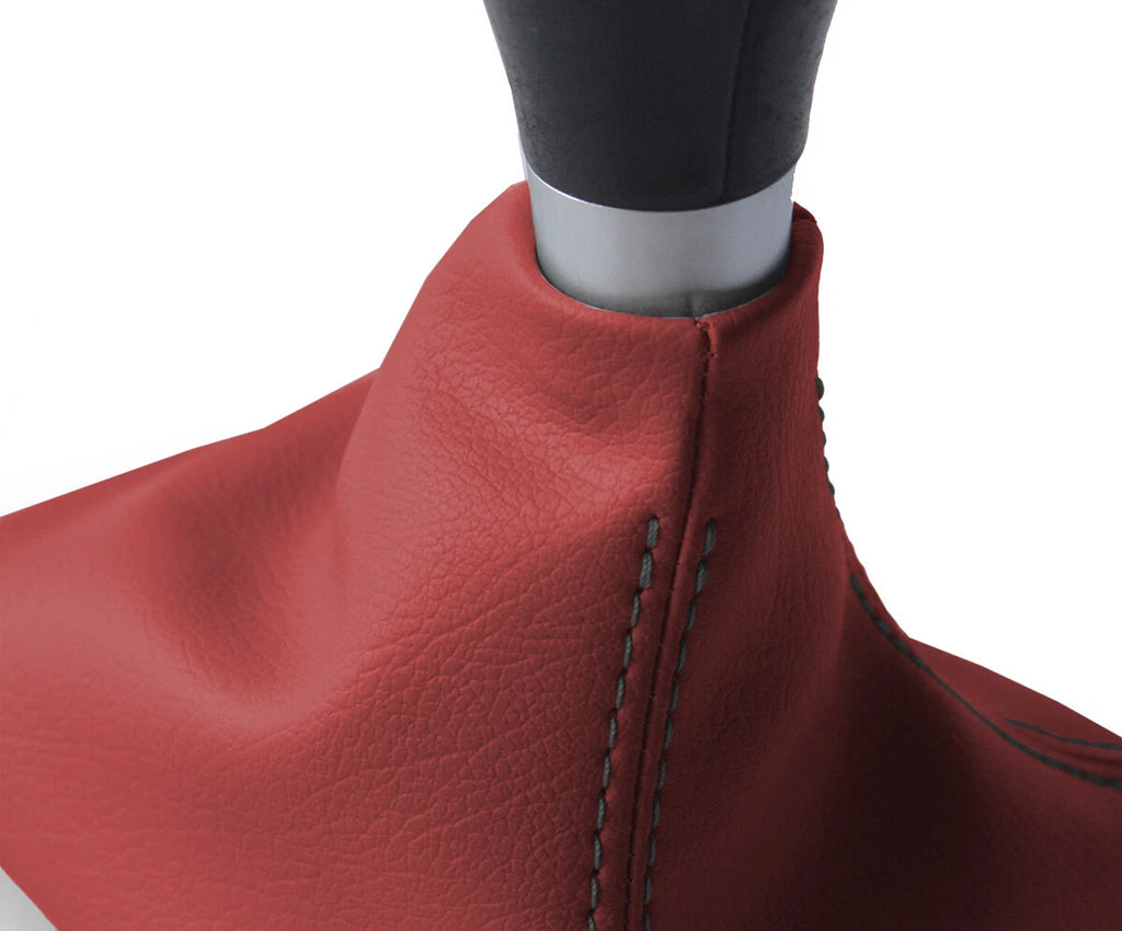 Leather Manual Shift Boot Cover for Toyota Celica (2000–2005) Red Black Stitch