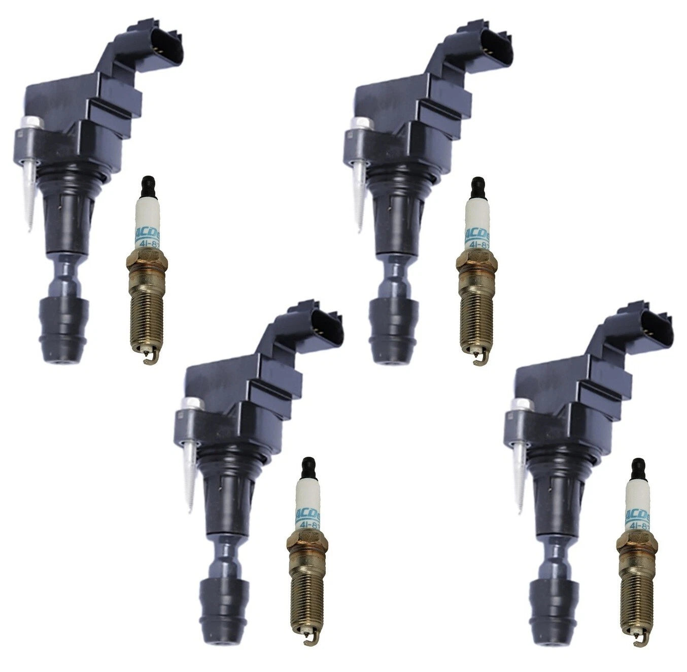 Set of 4 Ignition Coils & 4 Spark Plugs for Chevy GMC Pontiac Saturn (L4)