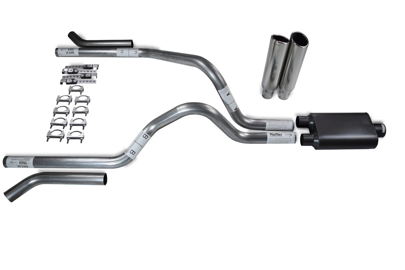 2.5" Dual Exhaust Kit with 2 Chamber Muffler for Dodge Dakota (1987–1996)