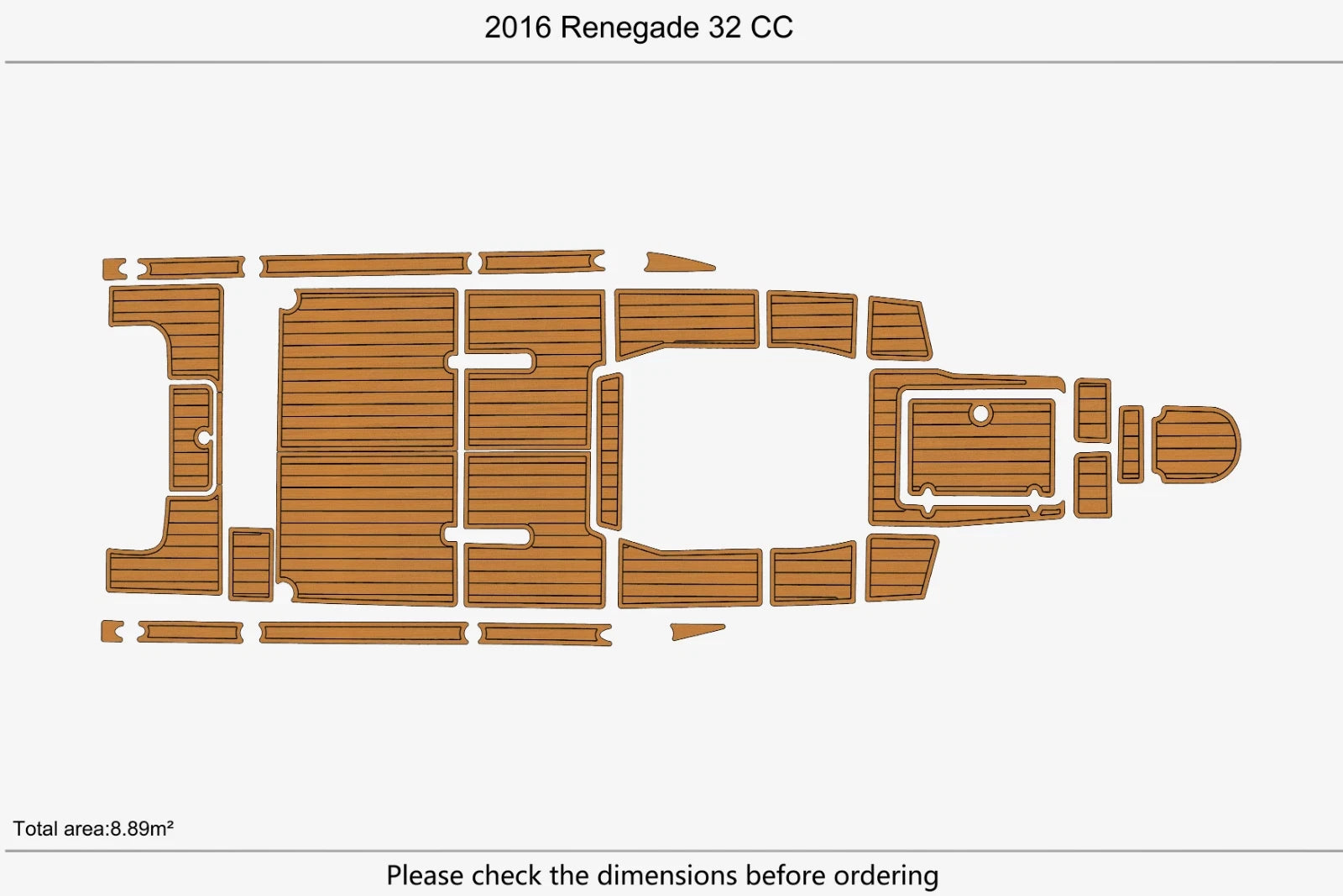 EVA Foam Teak Deck Flooring Mat for Renegade 32 CC (2016)