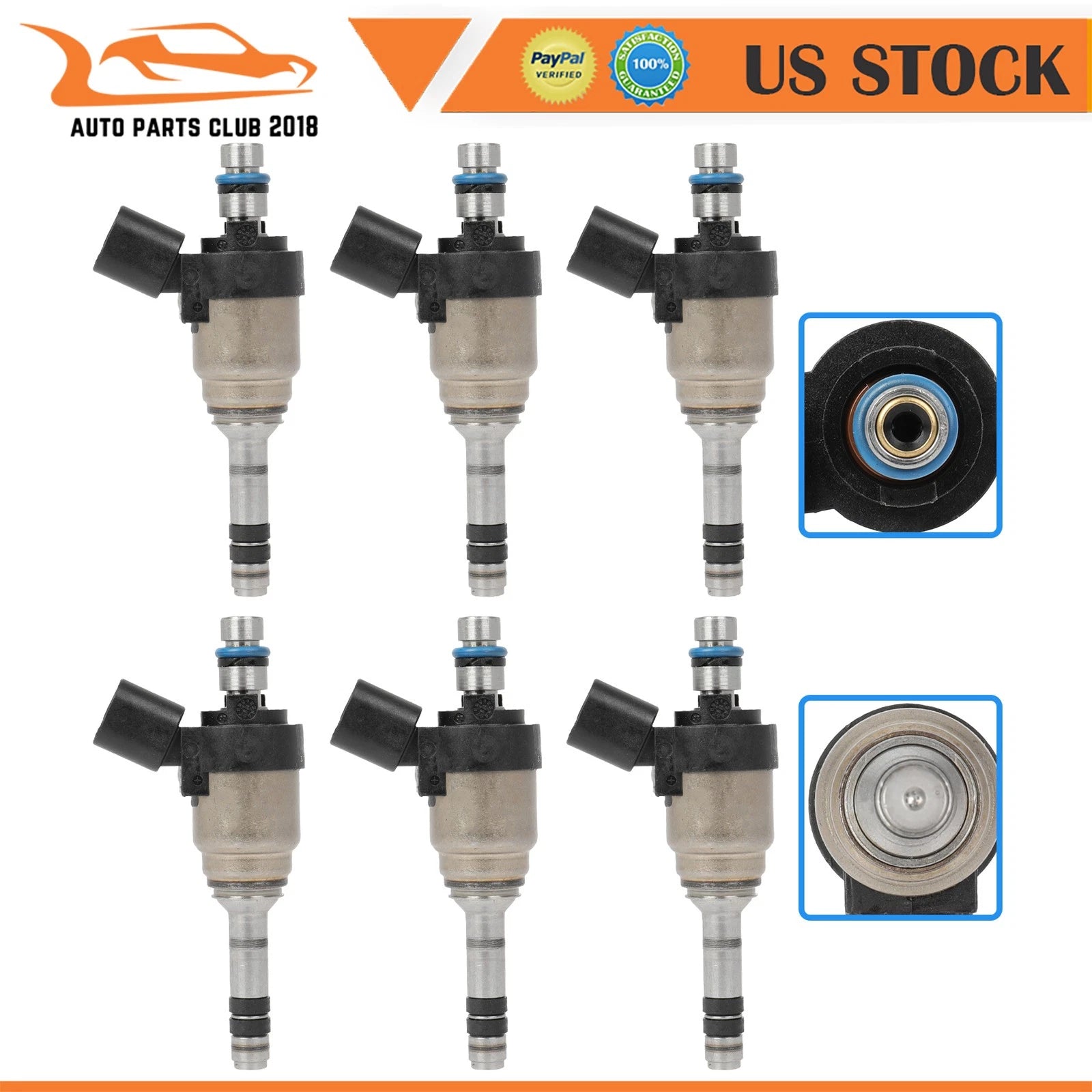 Set of 6 Fuel Injectors for Hyundai Azera, Genesis, Santa Fe, Kia