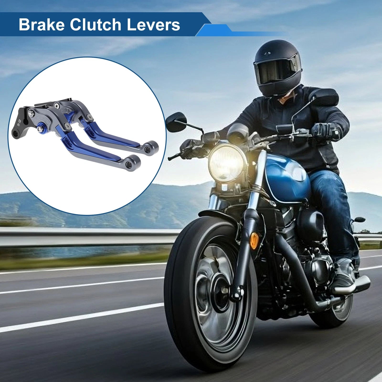 Adjustable Brake Clutch Levers for Suzuki GSXR150 (2017–2020) Titanium Blue