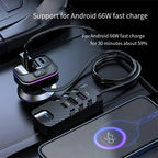 6-Port USB Car Charger 66W Quick Charge 3.0 & PD