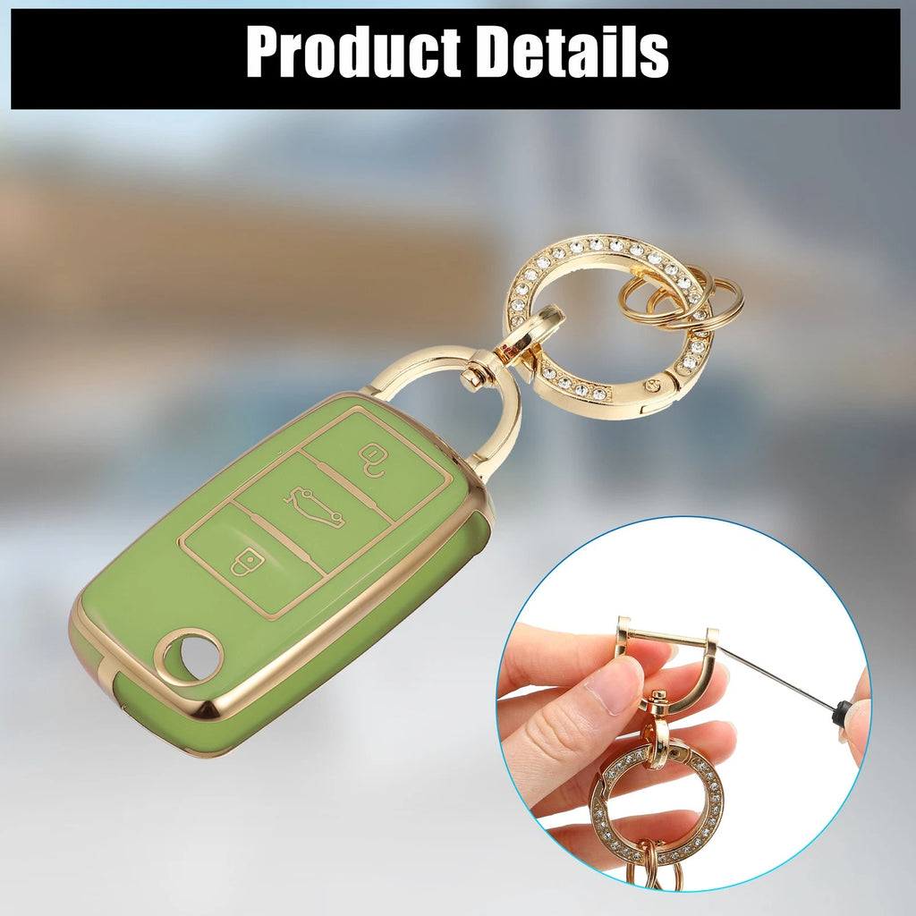 3 Button Remote Key Fob Case for Volkswagen Jetta Eos (2006–2015)