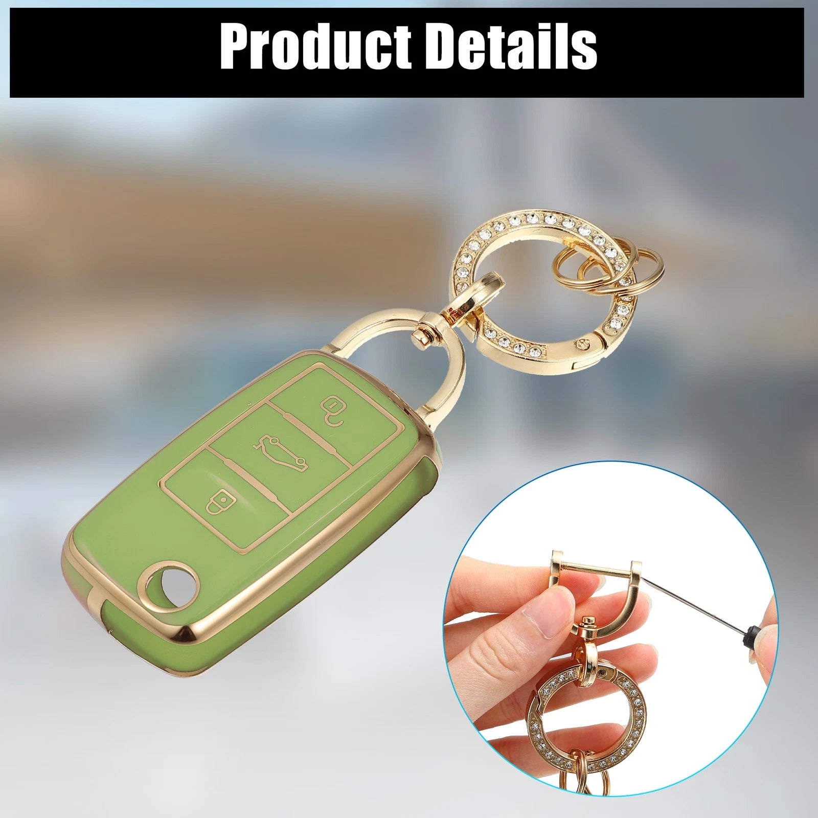3 Button Remote Key Fob Case for Volkswagen Jetta Eos (2006–2015)