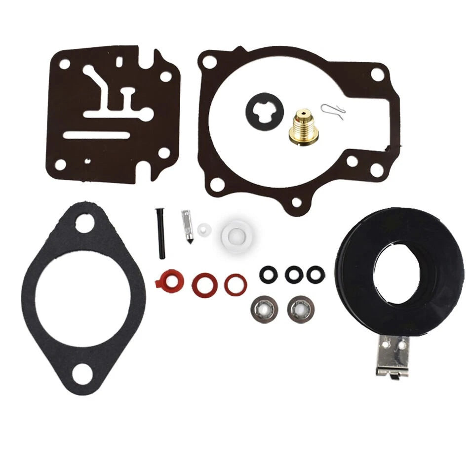 Carburetor Rebuild Kit w/ Float for Johnson Evinrude 65-75 HP (1968-1992)