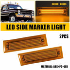 2X Amber Side Marker Lights with Trim for Chevrolet K5 Blazer Suburban (1981–1991)