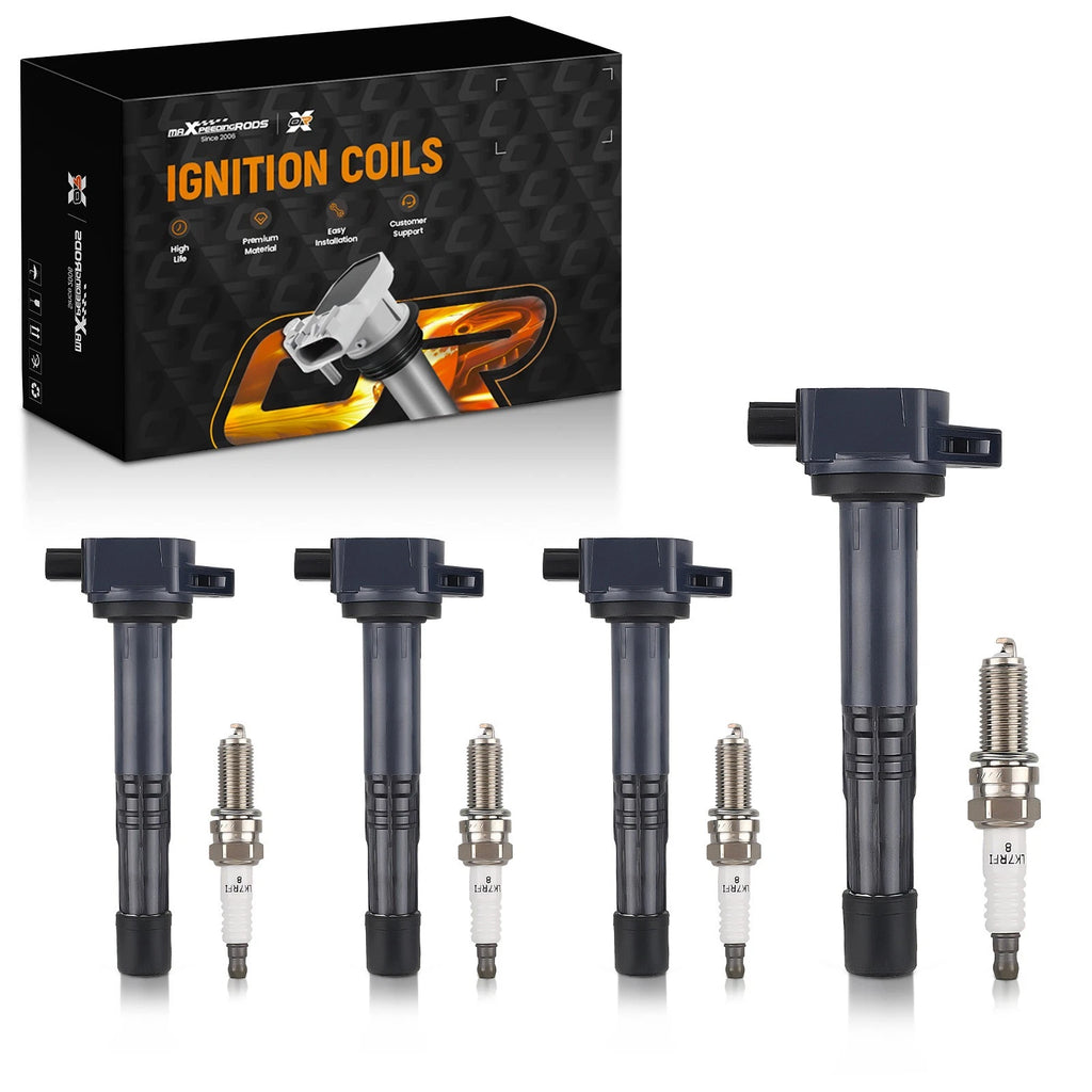 4X Ignition Coils + 4X Spark Plugs for Acura ILX Honda Accord Civic CR-V (2013–2021) UF-602
