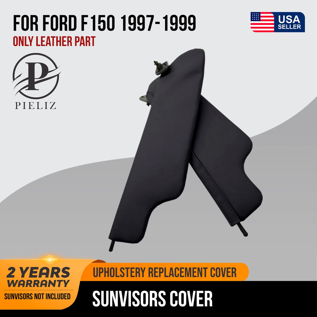 Sunvisors Cover Skin for Ford F150 (1997–1999) Black PVC Leather