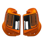 Lower Vented Fairings for Harley Touring (2014–2023) Scorched Orange/Black Denim