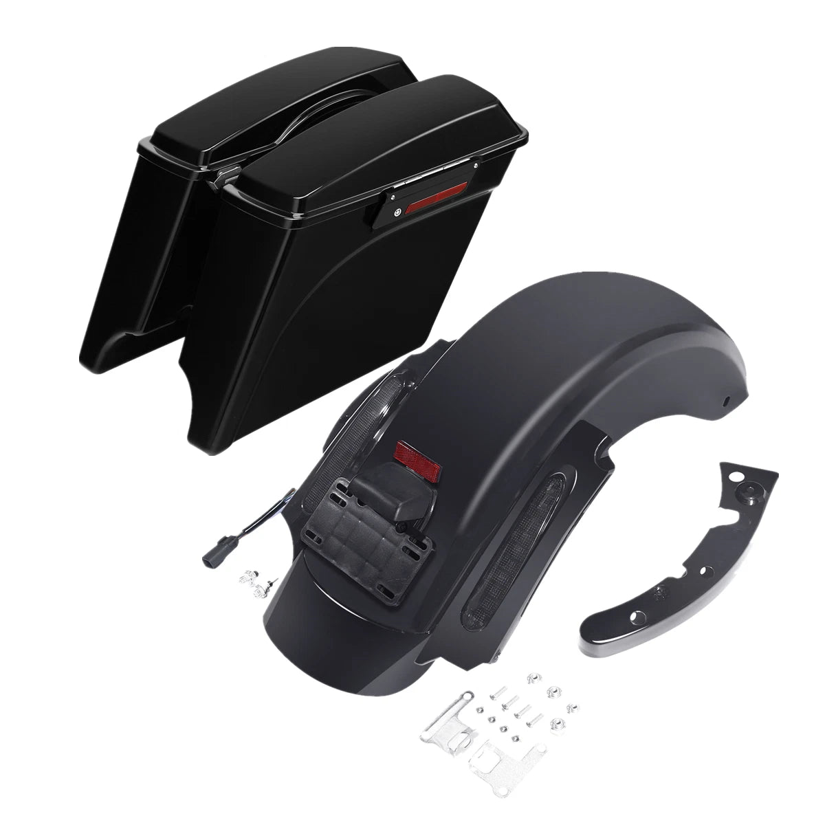 LED Rear Fender & 5" Stretched Saddlebag for Harley Touring (2009–2013)