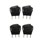 Set of 4 LED Dot Round Rocker Toggle Switches for Car Boat (DC 12V 16A)