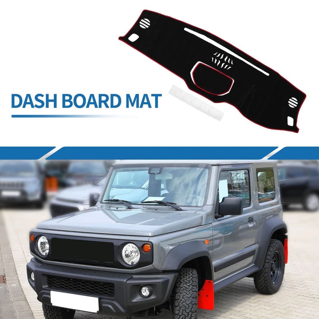 Dashboard Cover Mat for Toyota Tundra (2014–2021) Black Red Sun Protector
