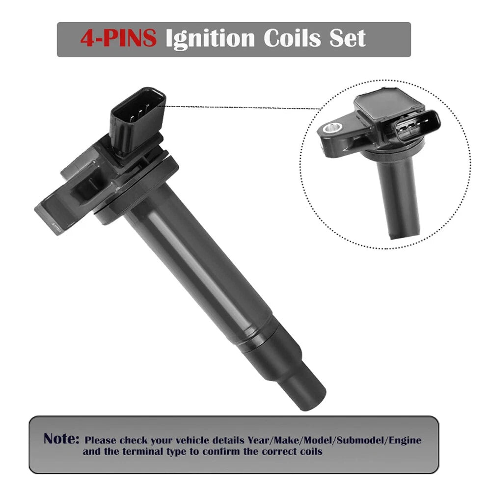 8 Ignition Coils + Iridium Spark Plugs for Toyota Tundra Sequoia 4Runner (2000–2006)