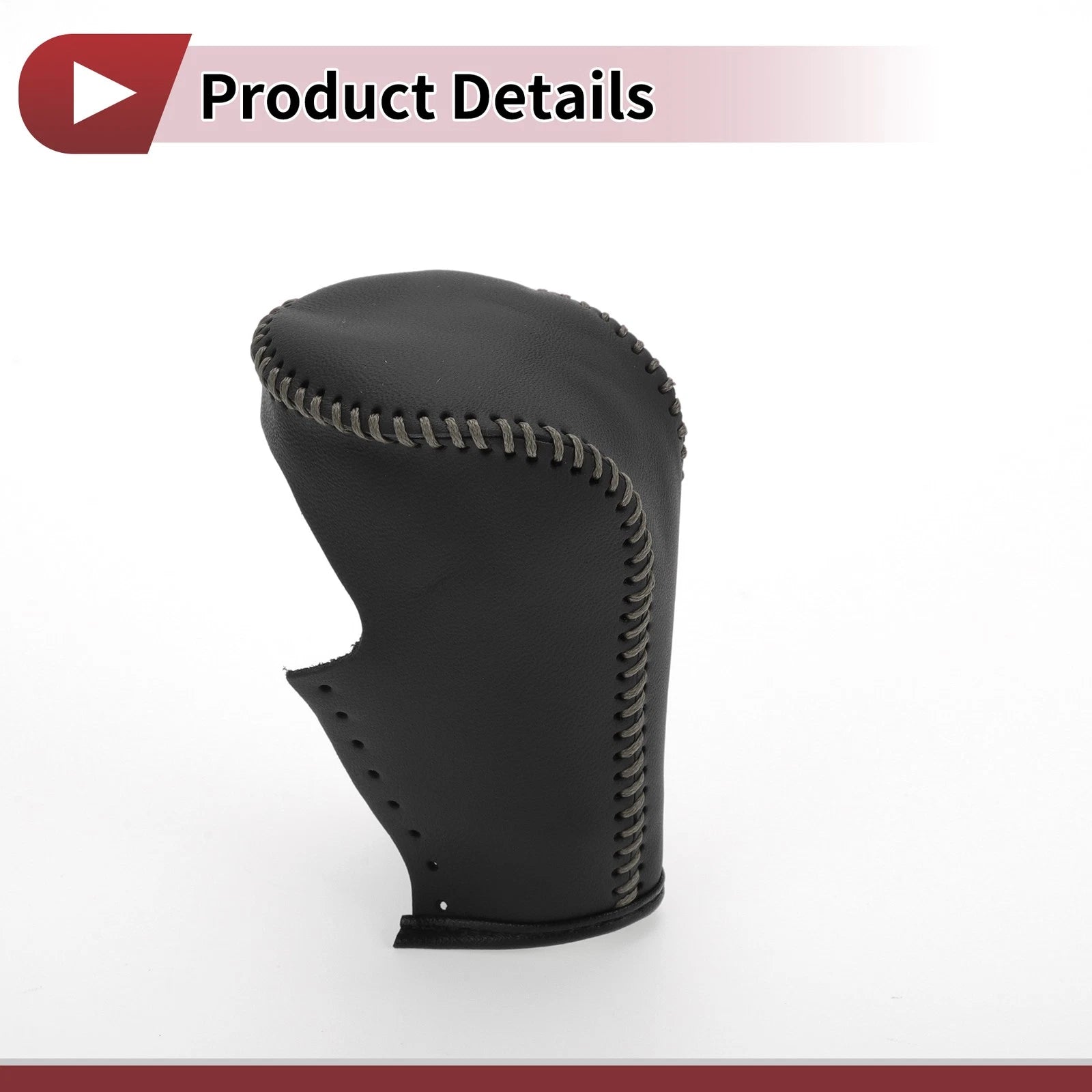 1 Pc Gear Shift Knob Cover for Honda Accord (2008–2012) Black Grey Faux Leather