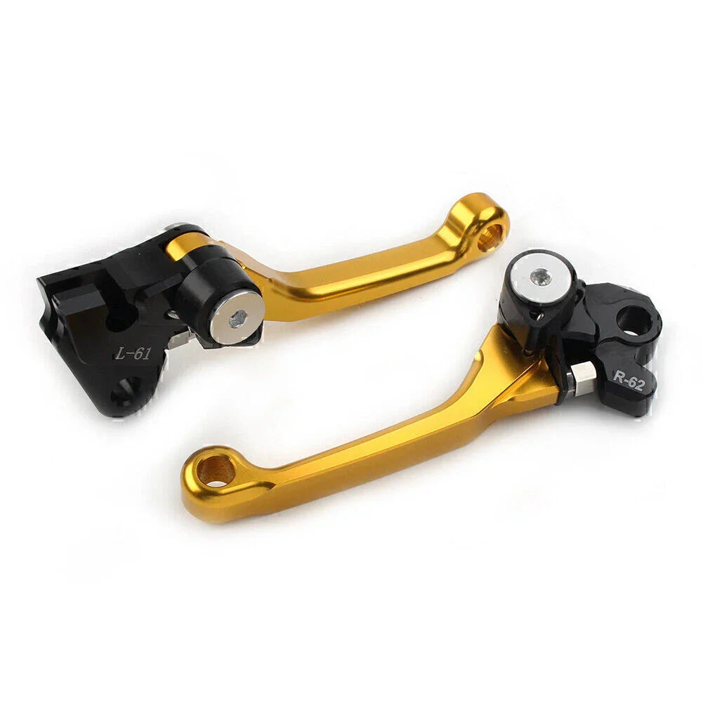 Gold Aluminum Pivot Dirt Clutch Brake Levers for Kawasaki KX450F (2006-2012)