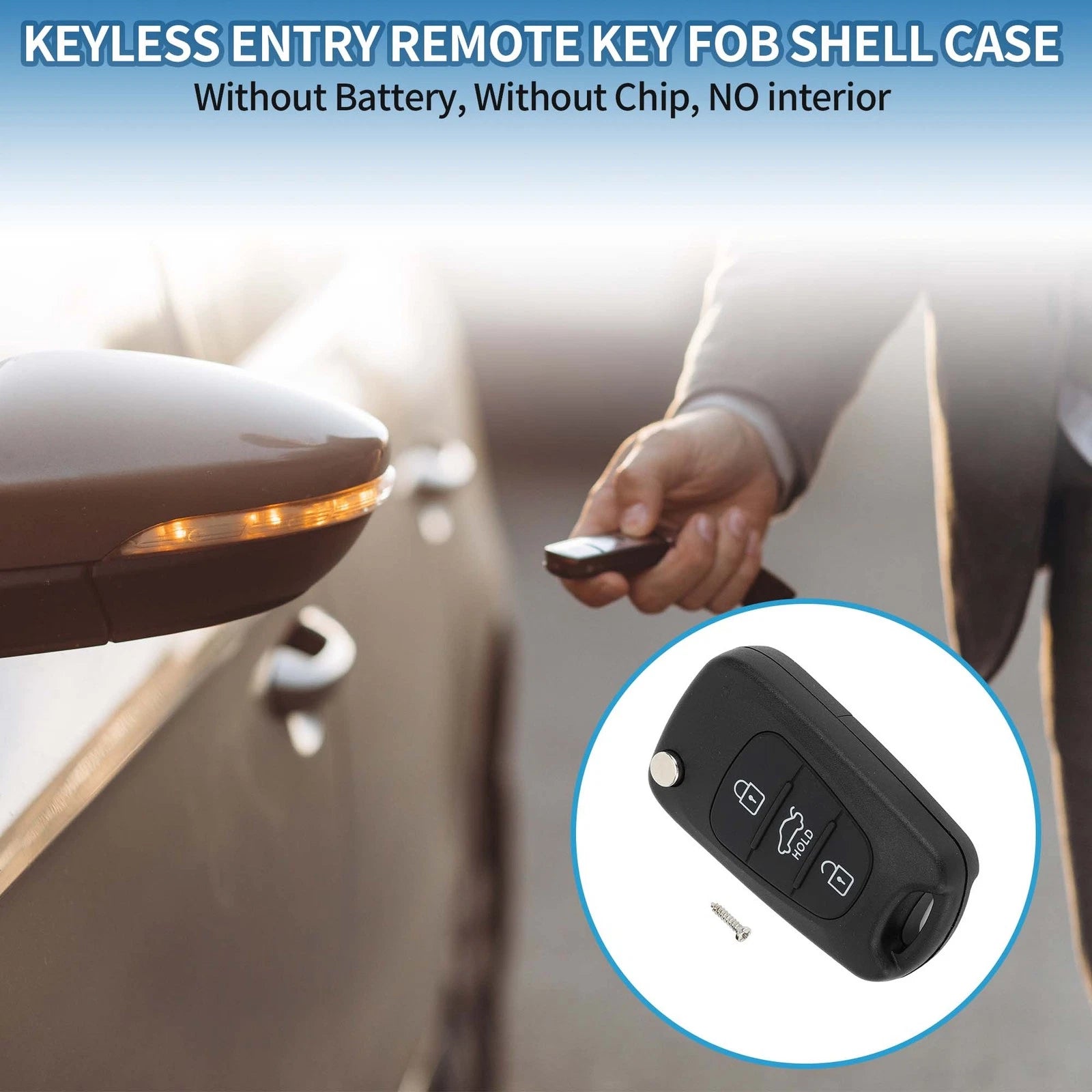 3 Buttons Keyless Entry Remote Key Fob Shell Case for Hyundai I20 I30 I35