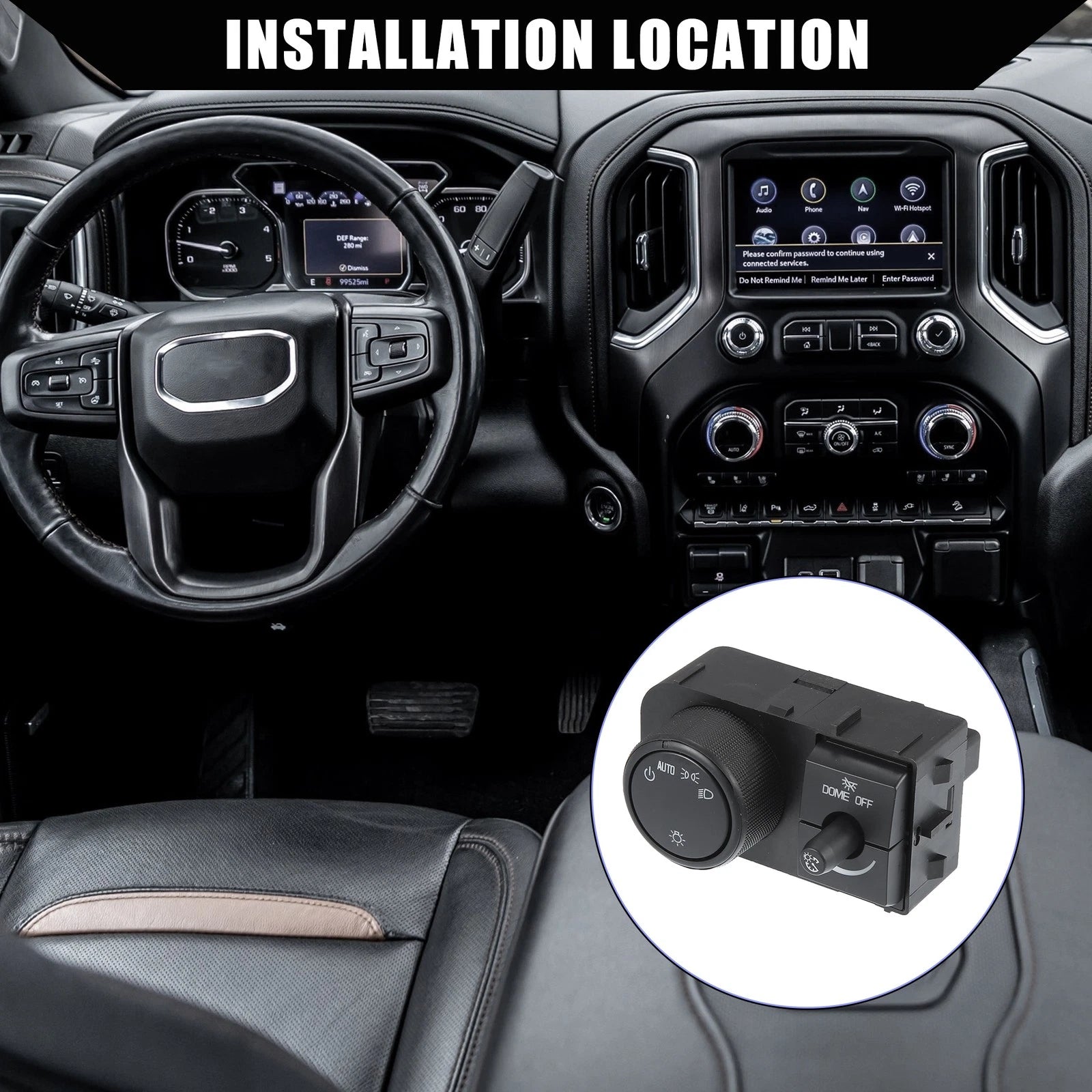 Car Headlight Switch for Chevy Silverado, GMC Sierra (No.25858708)