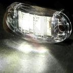 2X 2.5" Clearance White Oval LED Lamps for Trailer Pickup